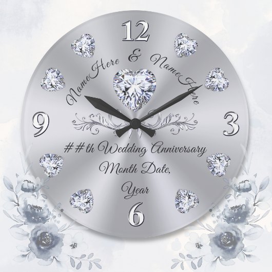 Geschenke zum zehnten, 75., 60. Diamond-Jubiläum, Große Wanduhr