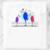 Geschenke zur Atemtherapie "Ambu Birds" Rechteckiger Aufkleber (Tasche)