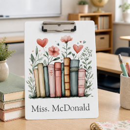 Geschenke zur Lehrererkenntlichkeit Blumen und Büc Klemmbrett
