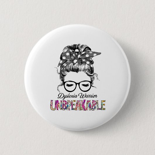 Geschenke zur Unterstützung von Dyslexia-Bewusstse Button (Vorderseite)