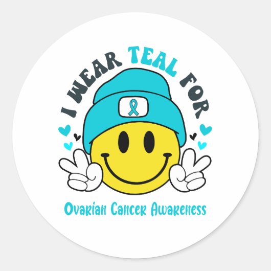 Geschenke zur Unterstützung von Ovarialkarzinom Runder Aufkleber (Vorderseite)