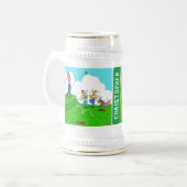 Geschenke zwei Spaß Golf Cartoon mit dem Namen des Bierglas (Vorderseite Links)