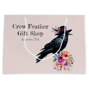 Geschenkeladen Taschen, Krähe, Blumen Große Geschenktüte