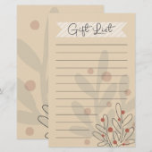 Geschenkeliste, saisonale Weihnachtsmistel Briefpapier (Vorne/Hinten)