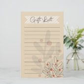 Geschenkeliste, saisonale Weihnachtsmistel Briefpapier (Stehend Vorderseite)