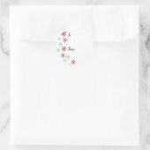 Geschenketiketten mit Schneeflocken in Retro-Farbe Runder Aufkleber (Tasche)