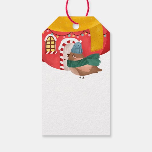 Geschenketiketten - Tea House Birds Geschenkanhänger (Rückseite)