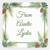 Geschenketiketten Weihnachten Quadratischer Aufkleber (Vorderseite)