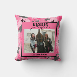 Geschenkfoto beste Freundinnen Rosa Kissen