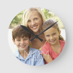 Geschenkfoto für Mama Runde Wanduhr