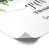 Geschenkgrün Eucalyptus Baby Duschzeichen Poster (Ecke)