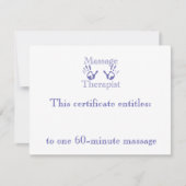 Geschenkgutachten für Blaue Massage (Vorderseite)