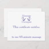 Geschenkgutachten für Blaue Massage (Vorne/Hinten)