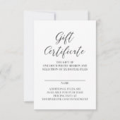 Geschenkgutachten für Fotografen (Rückseite)