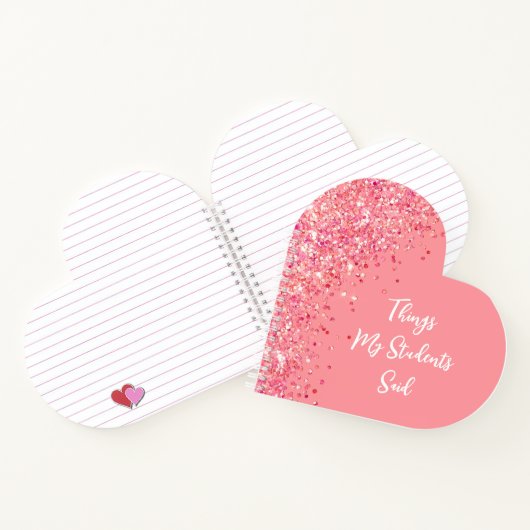 Geschenkgutachten für Lehrer Geschenk Herz Notizblock (Innenseite)