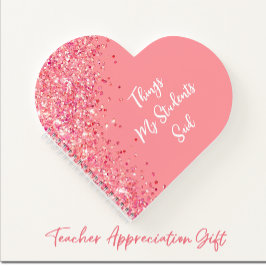 Geschenkgutachten für Lehrer Geschenk Herz Notizblock