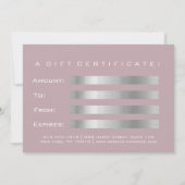 Geschenkgutachten Glitzer Silver Grau Lila Rosa (Rückseite)