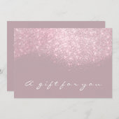 Geschenkgutachten Glitzer Silver Grau Lila Rosa (Vorne/Hinten)