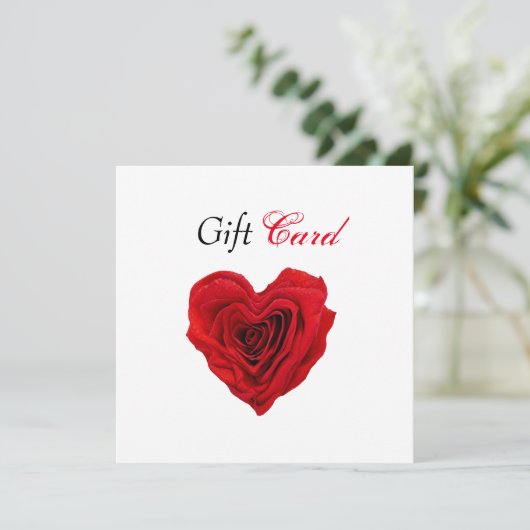 Geschenkgutachten Herzgestalterische Rote Rose Val (Stehend Vorderseite)