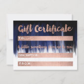 Geschenkgutachten Imitate Chic Rose Gold hallo bla Einladung (Rückseite)