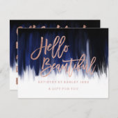 Geschenkgutachten Imitate Chic Rose Gold hallo bla Einladung (Vorne/Hinten)