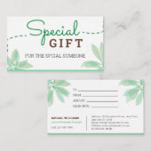 Geschenkgutachten: Massagetherapeut Visitenkarte (Vorne/Hinten)