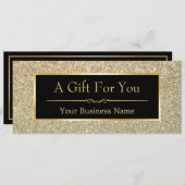 Geschenkgutachten Modische Gold Glitzer Glitzern (Vorne/Hinten)