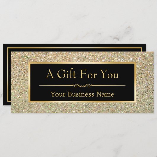 Geschenkgutachten Modische Gold Glitzer Glitzern (Vorne/Hinten)