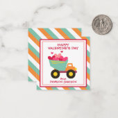 Geschenkgutkarten für gestreifte Dump Truck Mitteilungskarte (Vorderseite/Rückseite Beispiel)