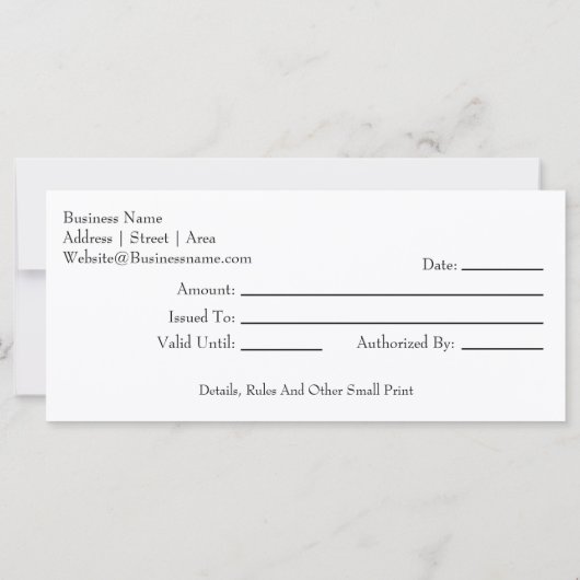 Geschenkgutschein (Rückseite)