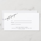 Geschenkgutschein (Rückseite)