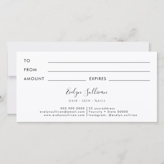 Geschenkgutschein (Rückseite)