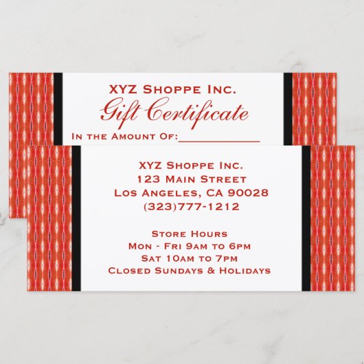 Geschenkgutschein (Vorne/Hinten)