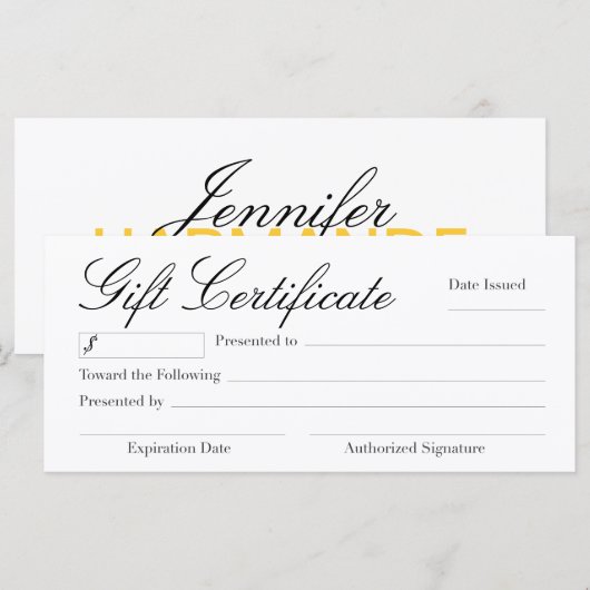 Geschenkgutschein (Vorne/Hinten)