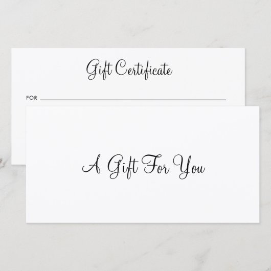 Geschenkgutschein (Vorne/Hinten)