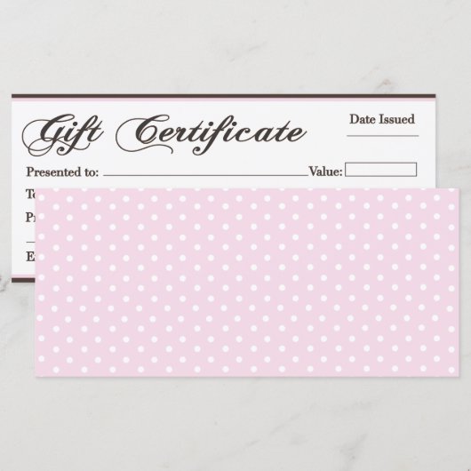 Geschenkgutschein (Vorne/Hinten)