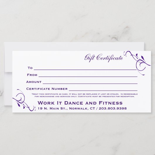 Geschenkgutschein (Rückseite)