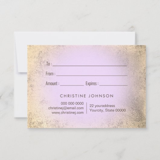 Geschenkgutschein (Rückseite)