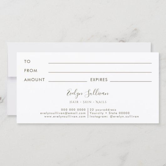 Geschenkgutschein (Rückseite)