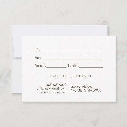 Geschenkgutschein (Rückseite)