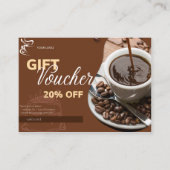 Geschenkgutschein 20% Ermäßigung für Coffee Shops Telefonnummerkarte (Vorderseite)