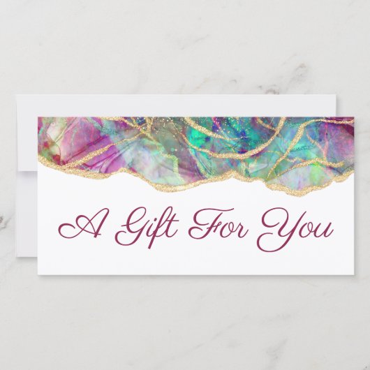 Geschenkgutschein Aquamarine fuchsia opal design (Vorderseite)