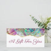 Geschenkgutschein Aquamarine fuchsia opal design (Stehend Vorderseite)