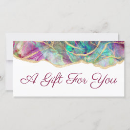 Geschenkgutschein Aquamarine fuchsia opal design