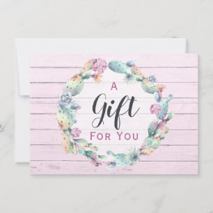 Geschenkgutschein Aquarell Sukkulente Kaktus Boho