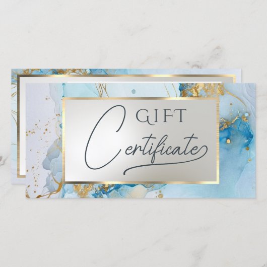 Geschenkgutschein aus blauem Marmor (Vorne/Hinten)