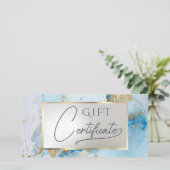 Geschenkgutschein aus blauem Marmor (Stehend Vorderseite)