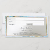 Geschenkgutschein aus blauem Marmor (Rückseite)