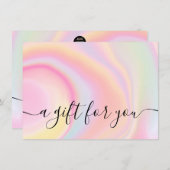 Geschenkgutschein aus Girly pink Regenbogen Einhor (Vorne/Hinten)