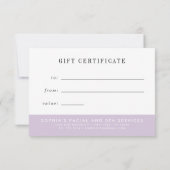 Geschenkgutschein aus lila und blauem Marmor (Rückseite)